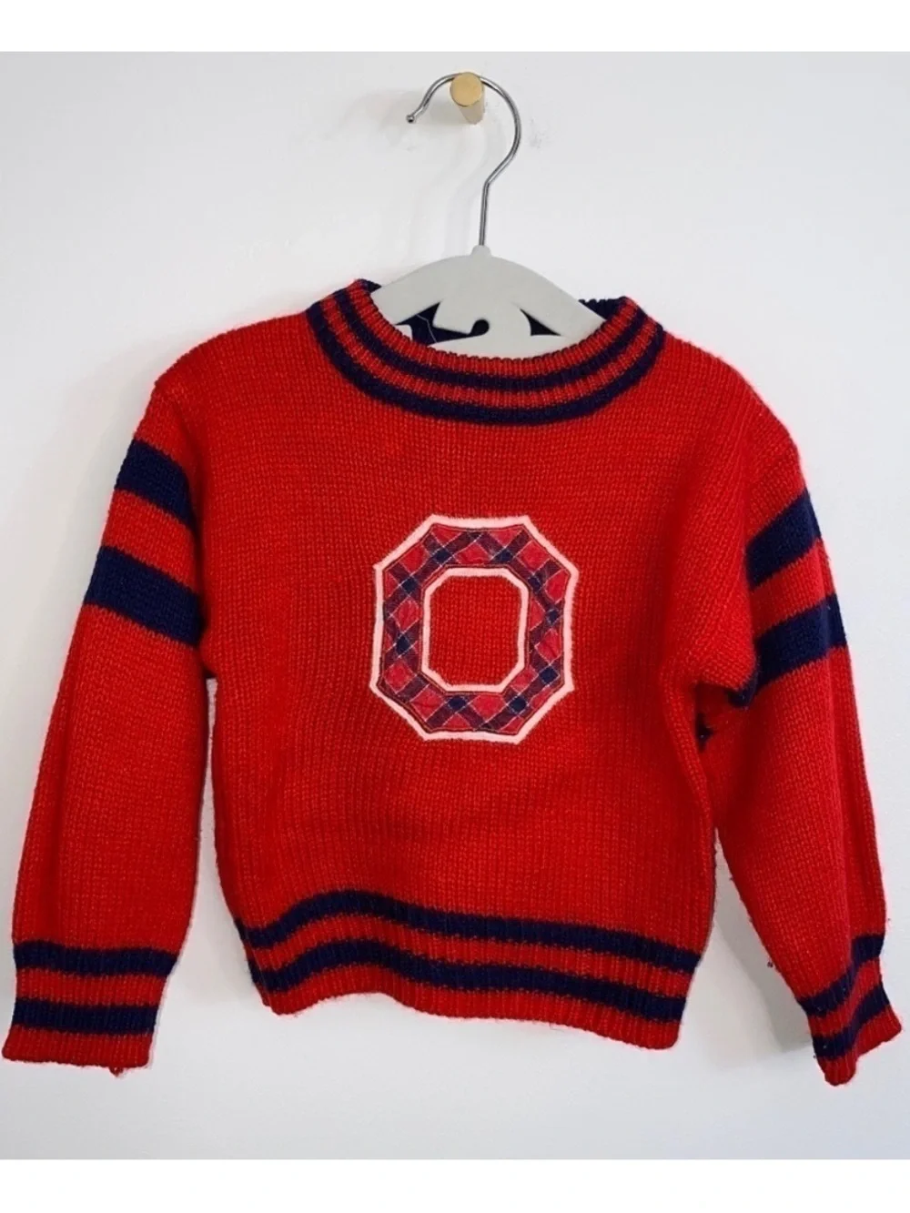 OshKosh B’gosh Retro Sweater Kids Boys Size 24M Acrylic Red Vintage Rare